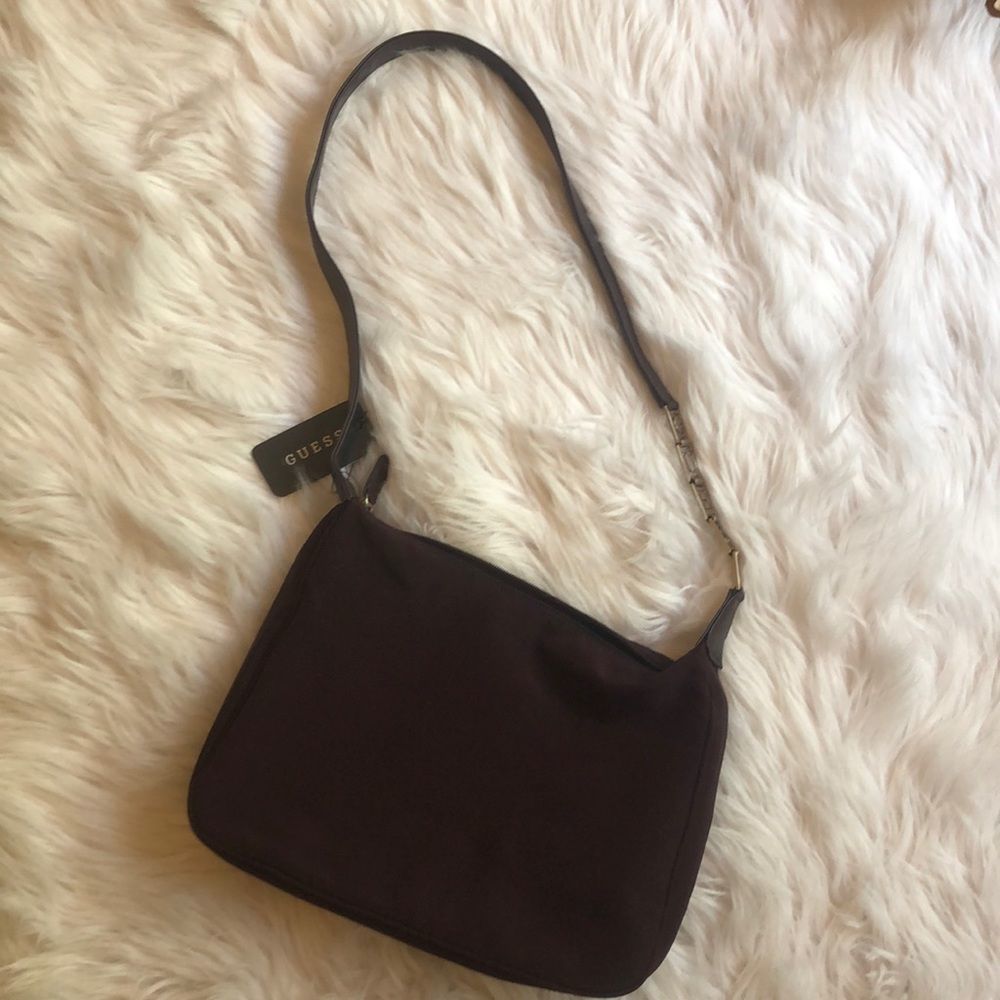 NWT Guess Plum Charm Letter Shoulder Purse Bag